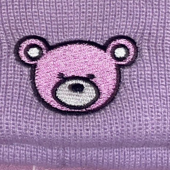 Purple beanie with bear - Picture 3 of 3